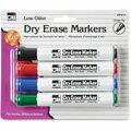 Charles Leonard Markers, f/Dry-Erase Boards, Chisel Tip, AST, 4PK LEO47814